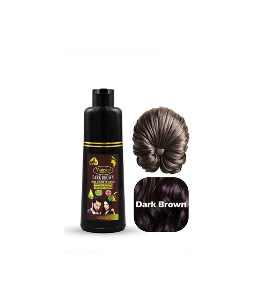 Yardlie Hair Color Shampoo UK-Based Dark Brown & Natural Black 5-in-1 Color Care 200ML